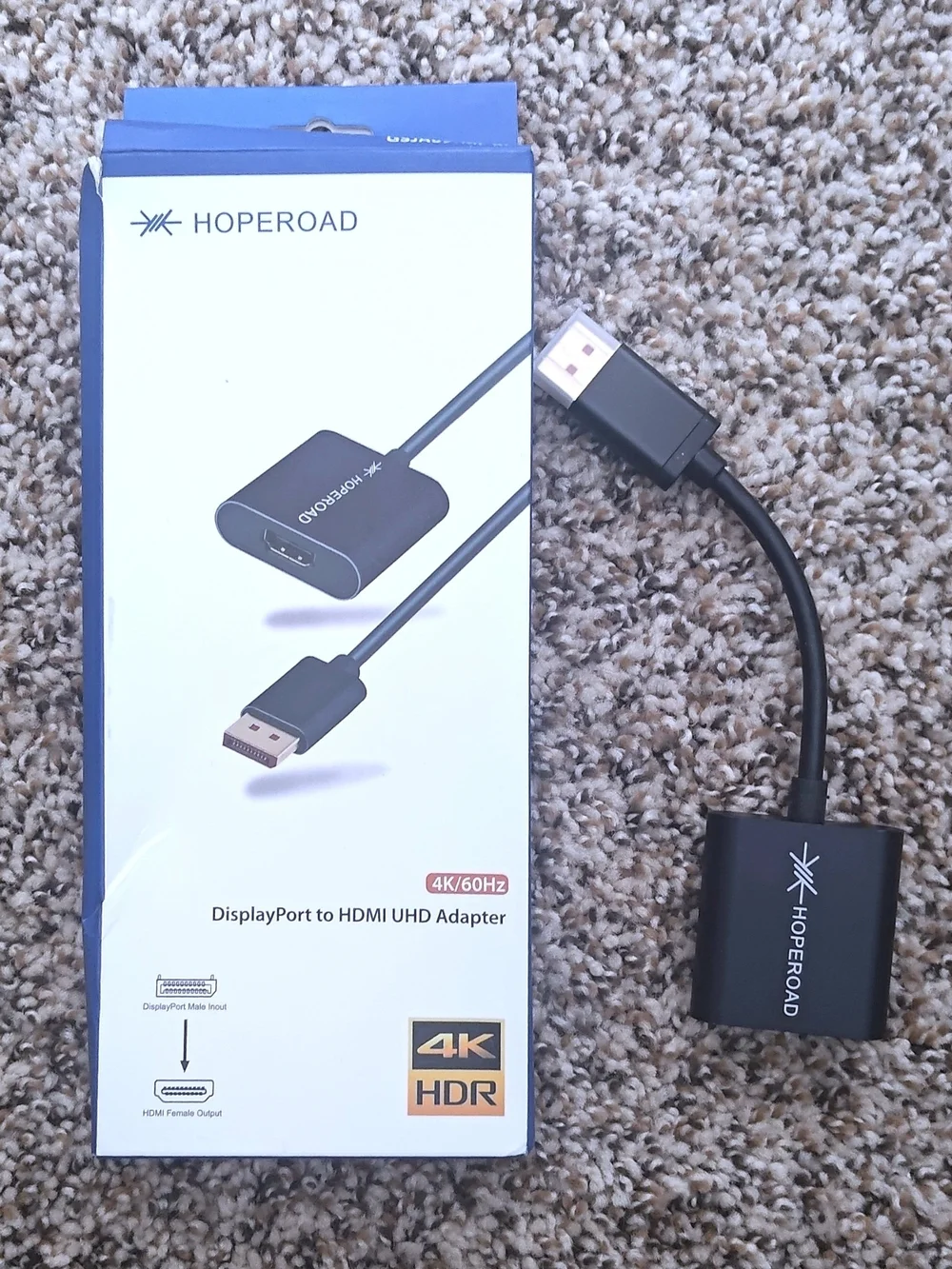 Black DisplayPort to HDMI 4K HDMI Adapter (HopeRoad)